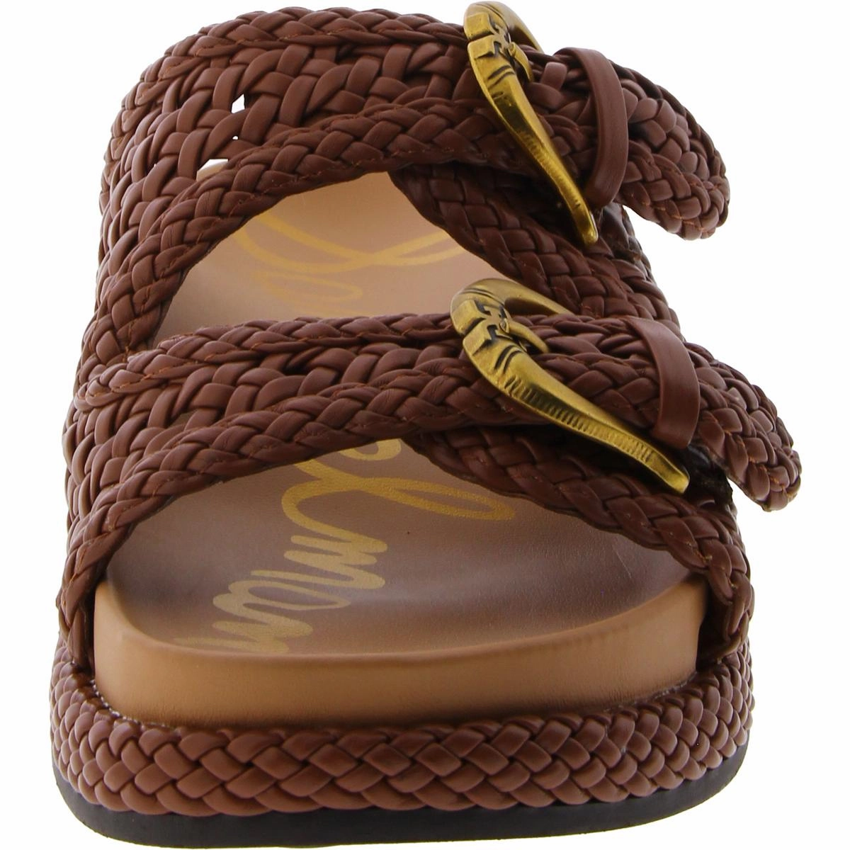 Reid Womens Faux Leather Slide Sandals