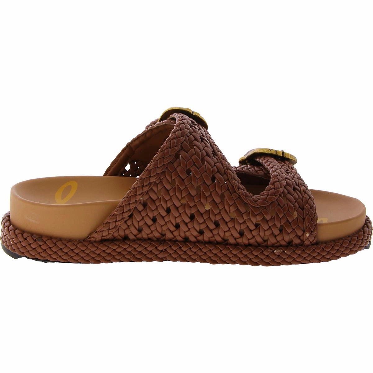Reid Womens Faux Leather Slide Sandals
