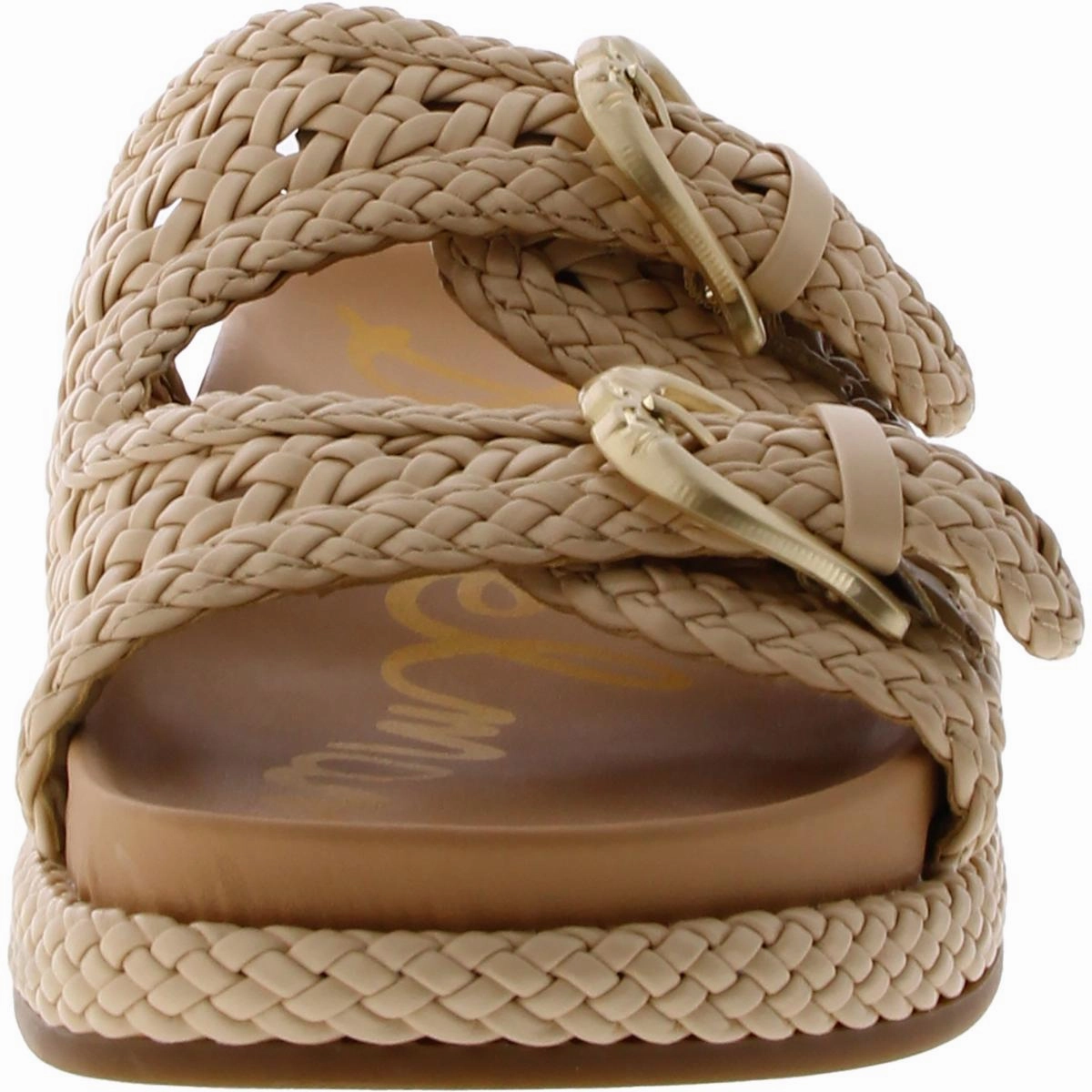 Reid Womens Faux Leather Slide Sandals
