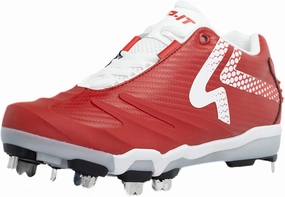RIP-IT SwiftStep Ringor Pro Metal Spike Softball Shoes | Size 9 | Scarlet
