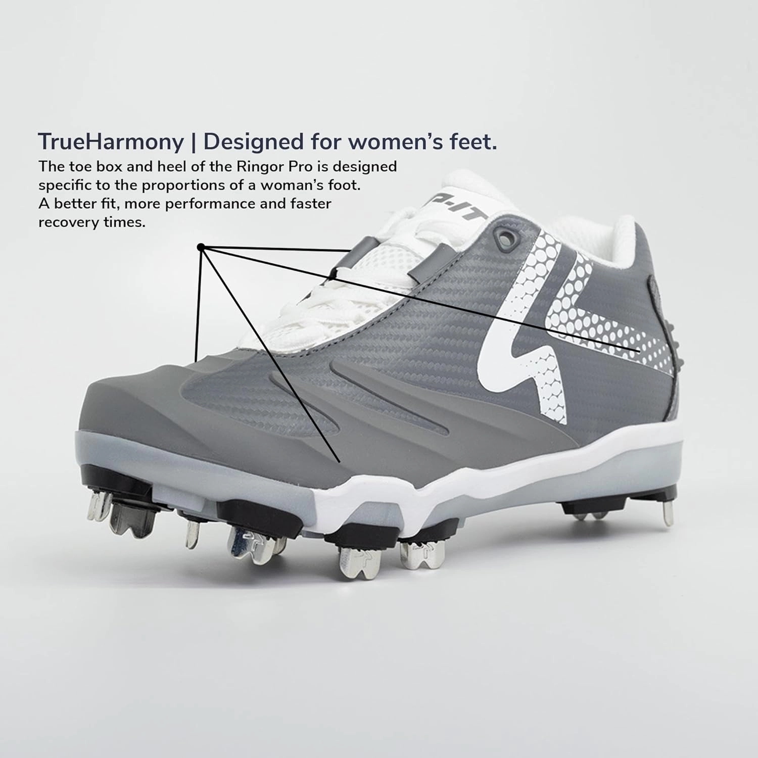 RIP-IT SwiftStep Ringor Pro Metal Spike Softball Shoes
