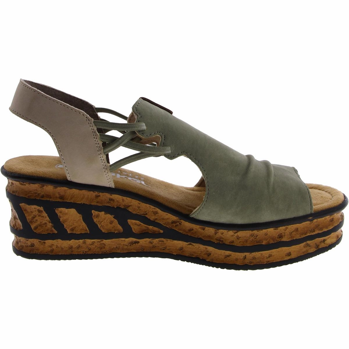 Rose 75 Womens Faux Leather Slingback Wedge Sandals