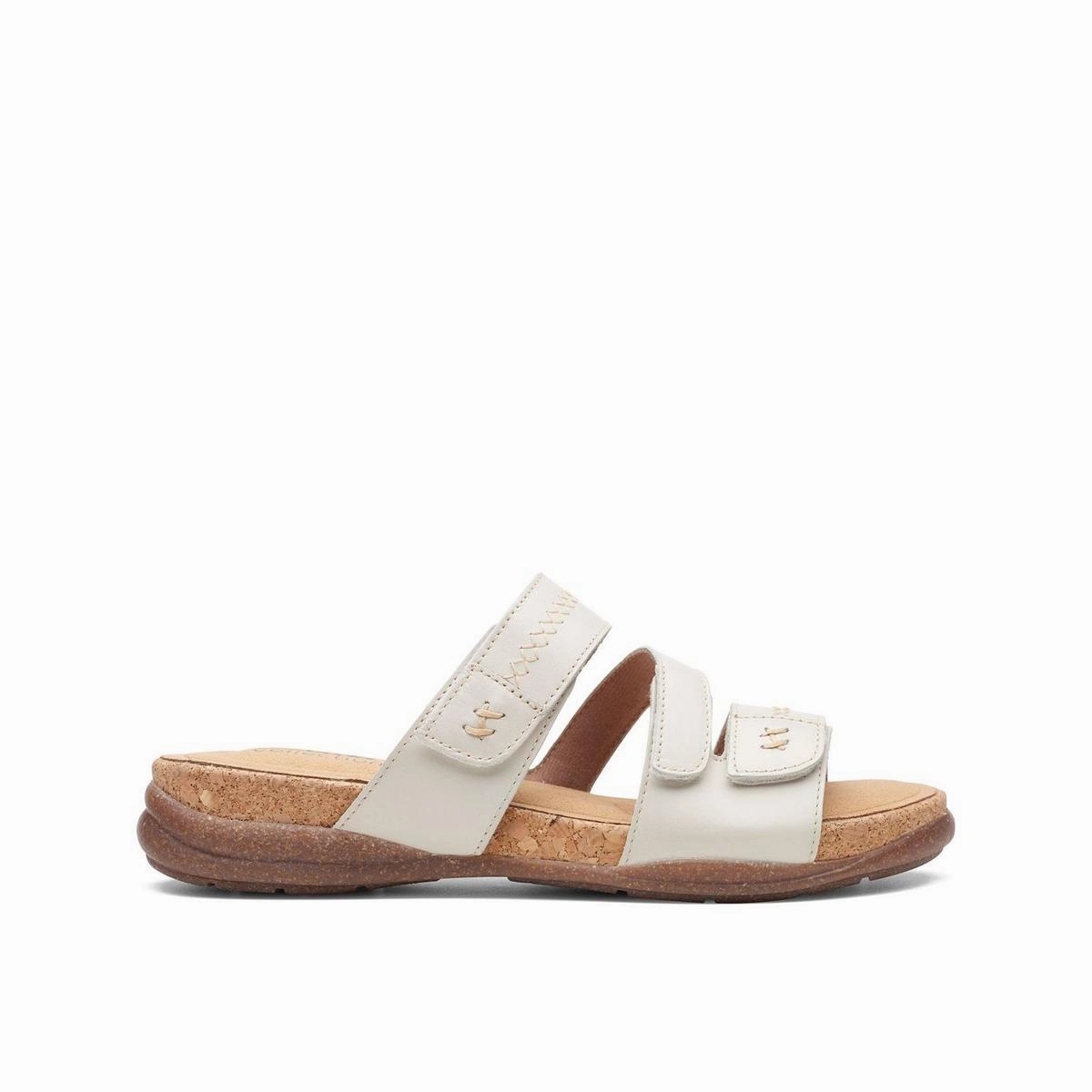 Roseville Bay Womens Leather Slip-On Slide Sandals
