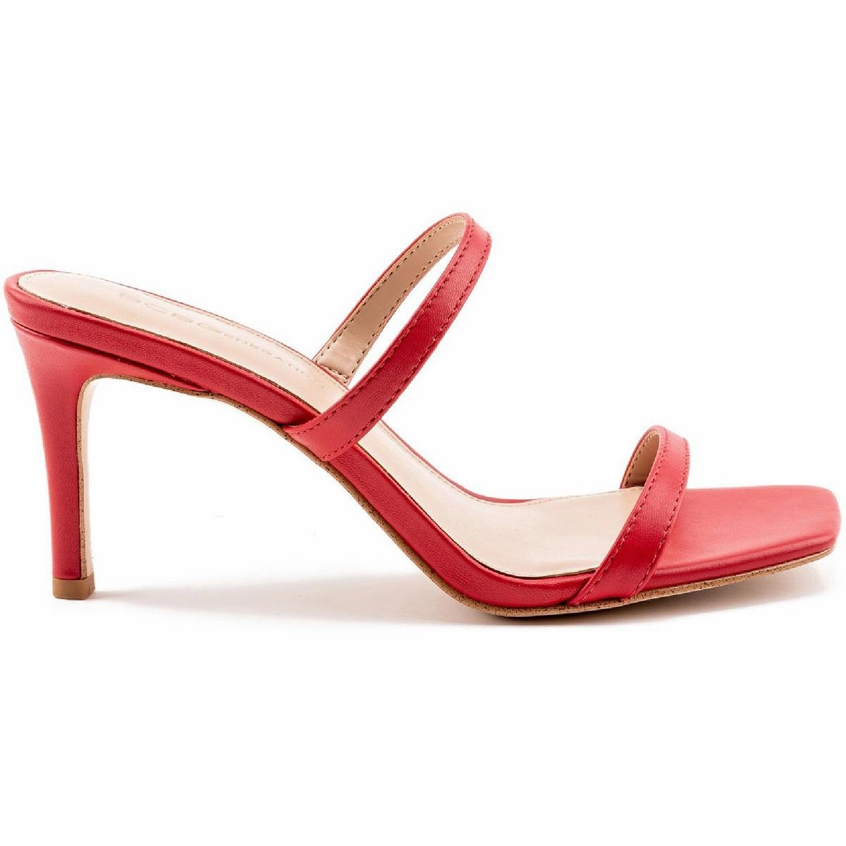 Salin Womens Leather Square Toe Heels