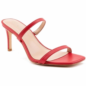 Salin Womens Leather Square Toe Heels