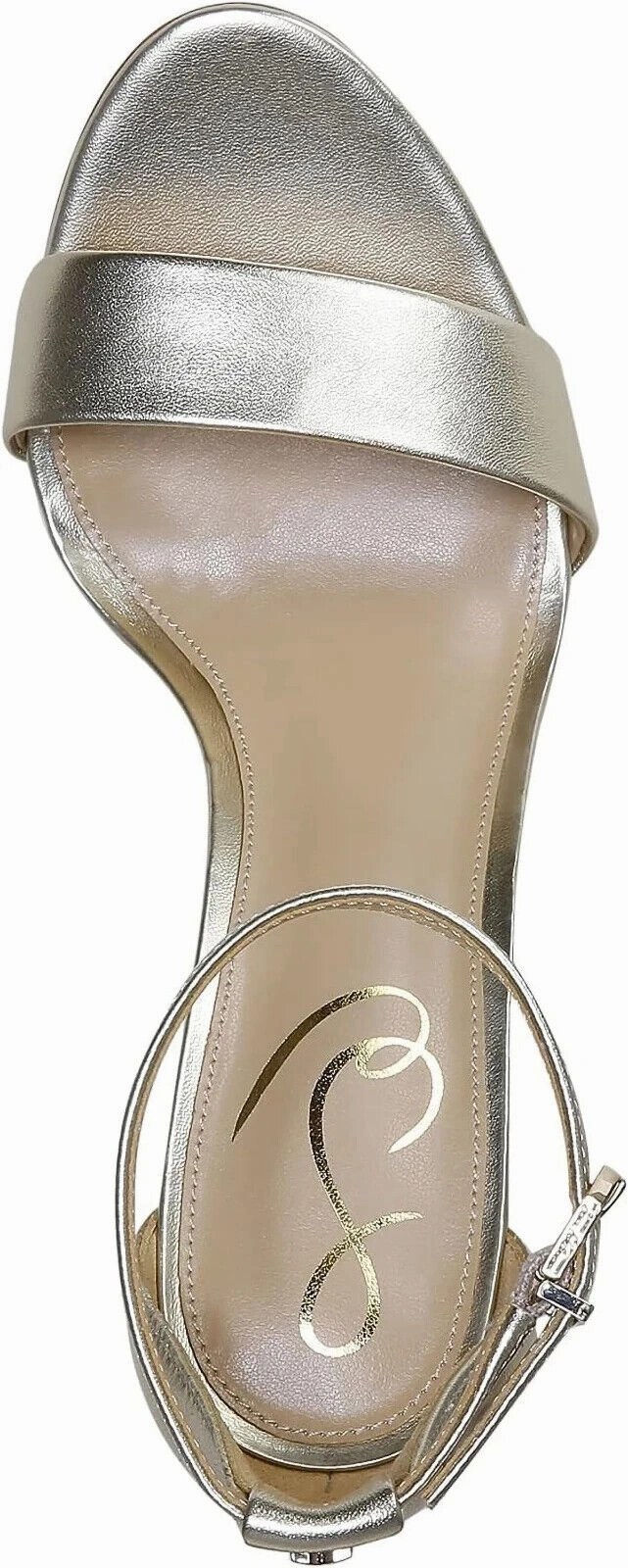 Sam Edelman Yaro E8511L2900 Women's Silver Leather Ankle Strap Sandals KHD964