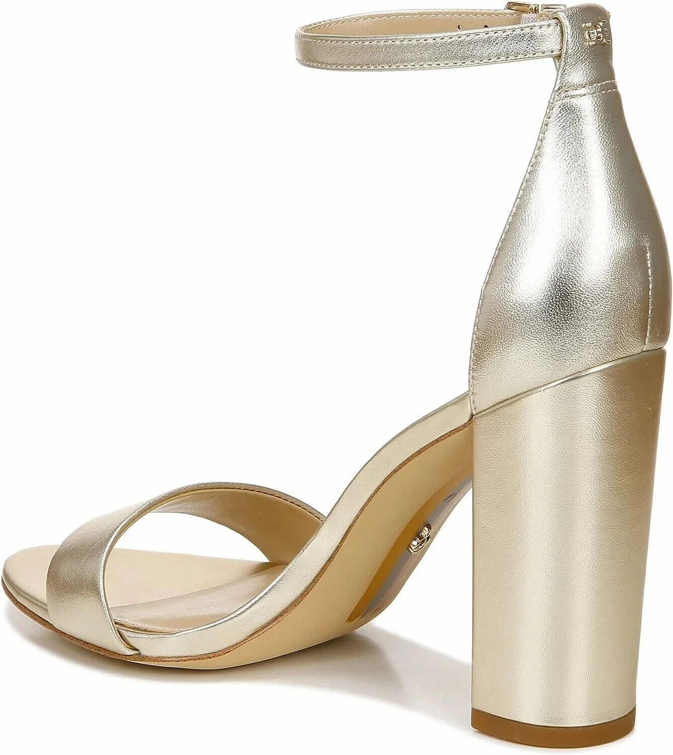 Sam Edelman Yaro E8511L2900 Women's Silver Leather Ankle Strap Sandals KHD964