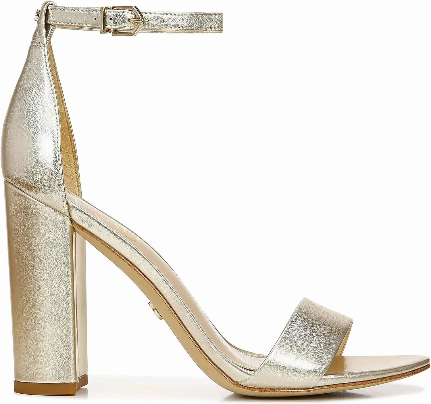 Sam Edelman Yaro E8511L2900 Women's Silver Leather Ankle Strap Sandals KHD964