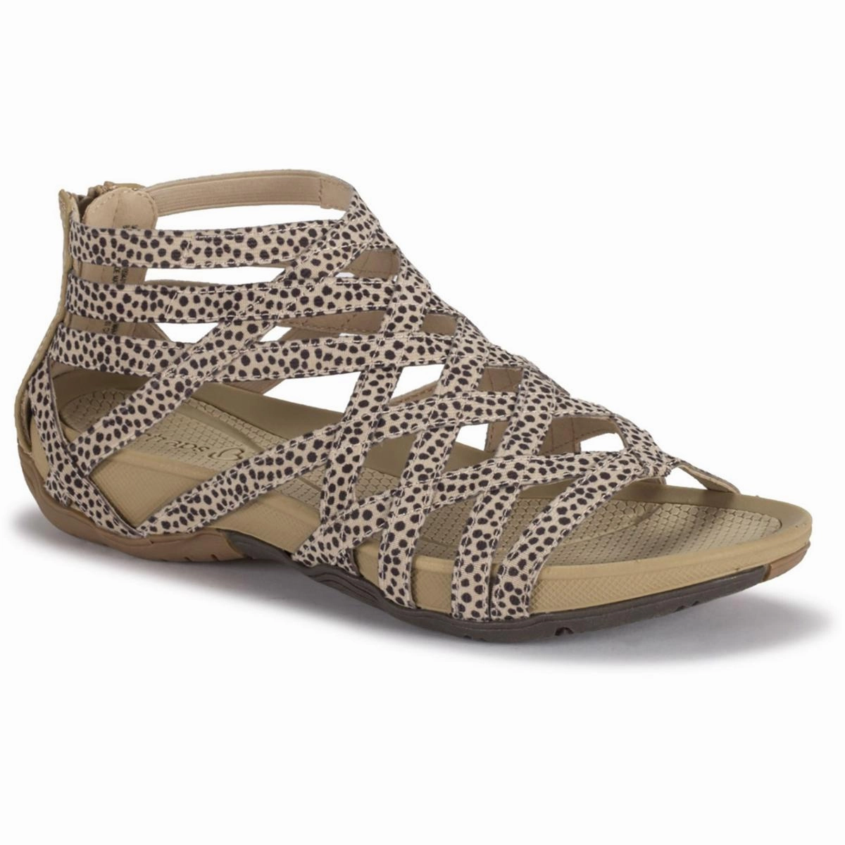 Samina Womens Criss Cross Stretch Gladiator Sandals