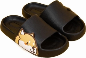 Sandals Fashion Personality Cute Men and Women Couple Parent-Child Spring and Summer Home Cute Cartoon Sandals Outdoor Slippers Easy for Putting on or Taking Off (Color : Black, Size : 35-36)