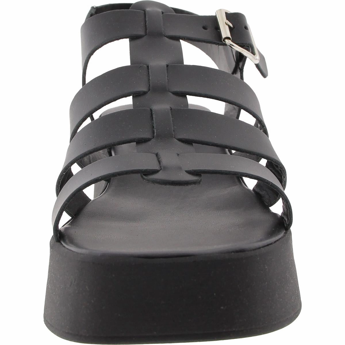 SARAI Womens Buckle Leather Platform Sandals