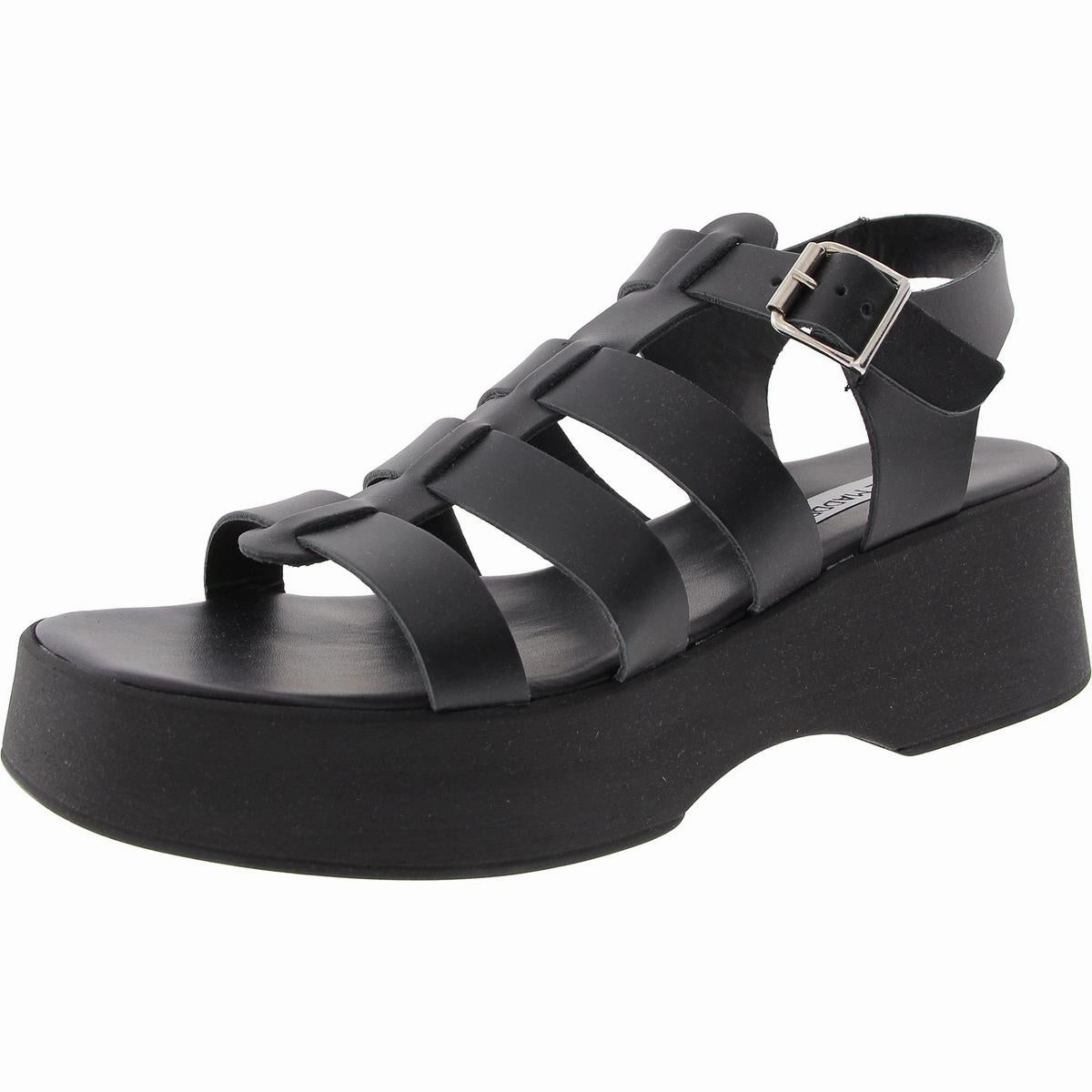 SARAI Womens Buckle Leather Platform Sandals