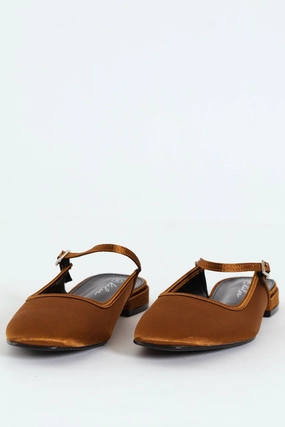 Satin Square Toe Push In - Bronze
