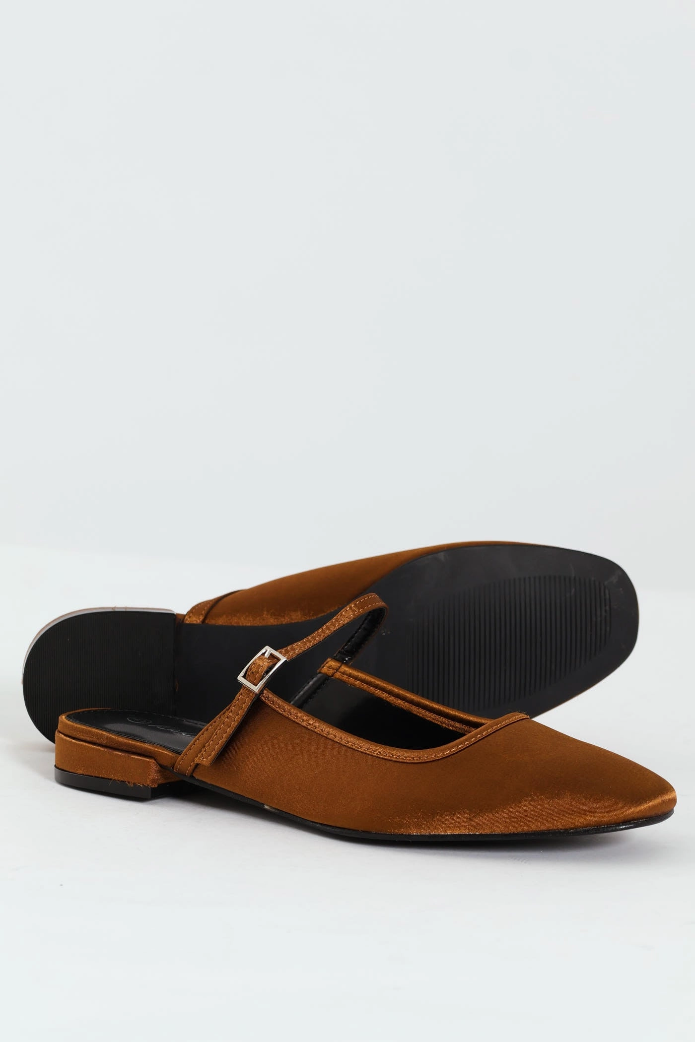 Satin Square Toe Push In - Bronze