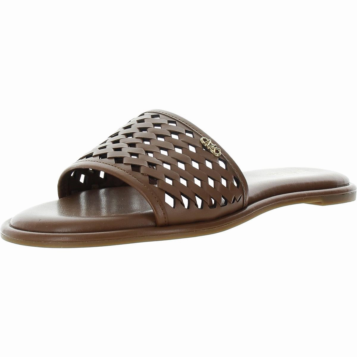 Saylor  Womens Leather Flat Slide Sandals
