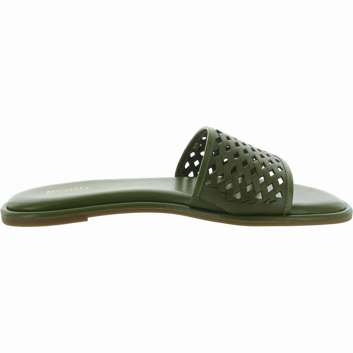 Saylor  Womens Leather Flat Slide Sandals