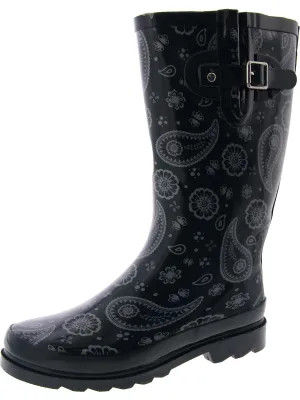 Scribble Plaid Girls Waterproof Rubber Rain Boots