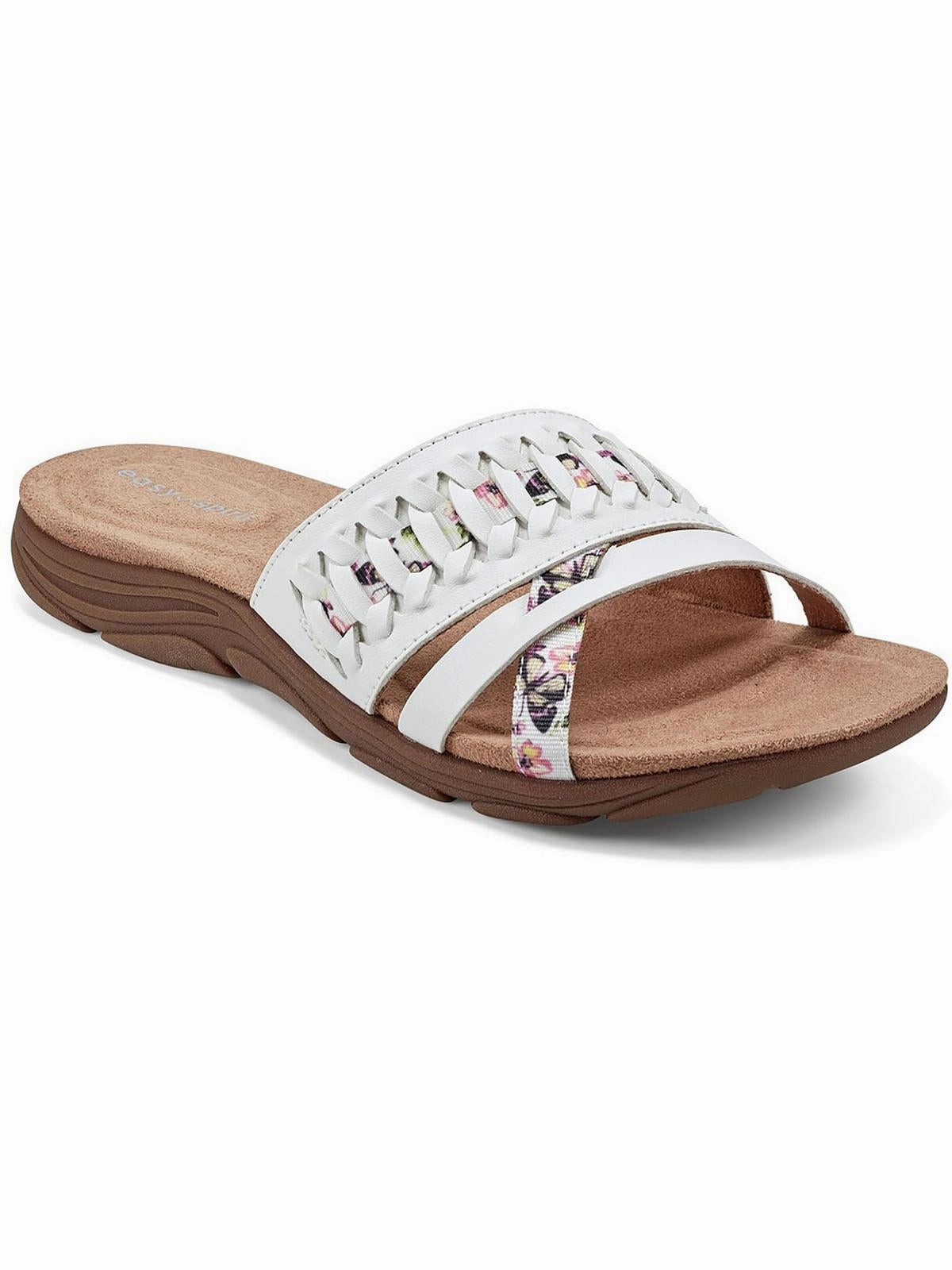 Selinley 3 Womens Faux Leather Flat Slide Sandals