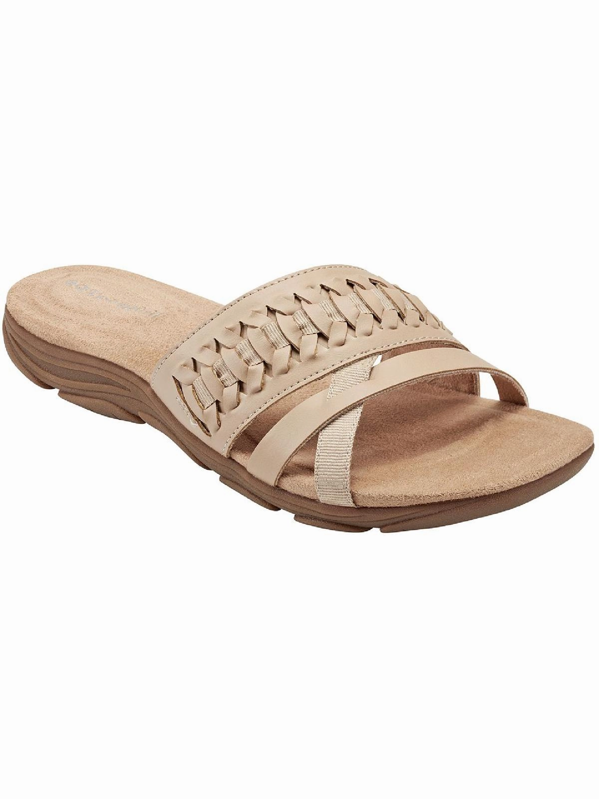 Selinley 3 Womens Faux Leather Flat Slide Sandals