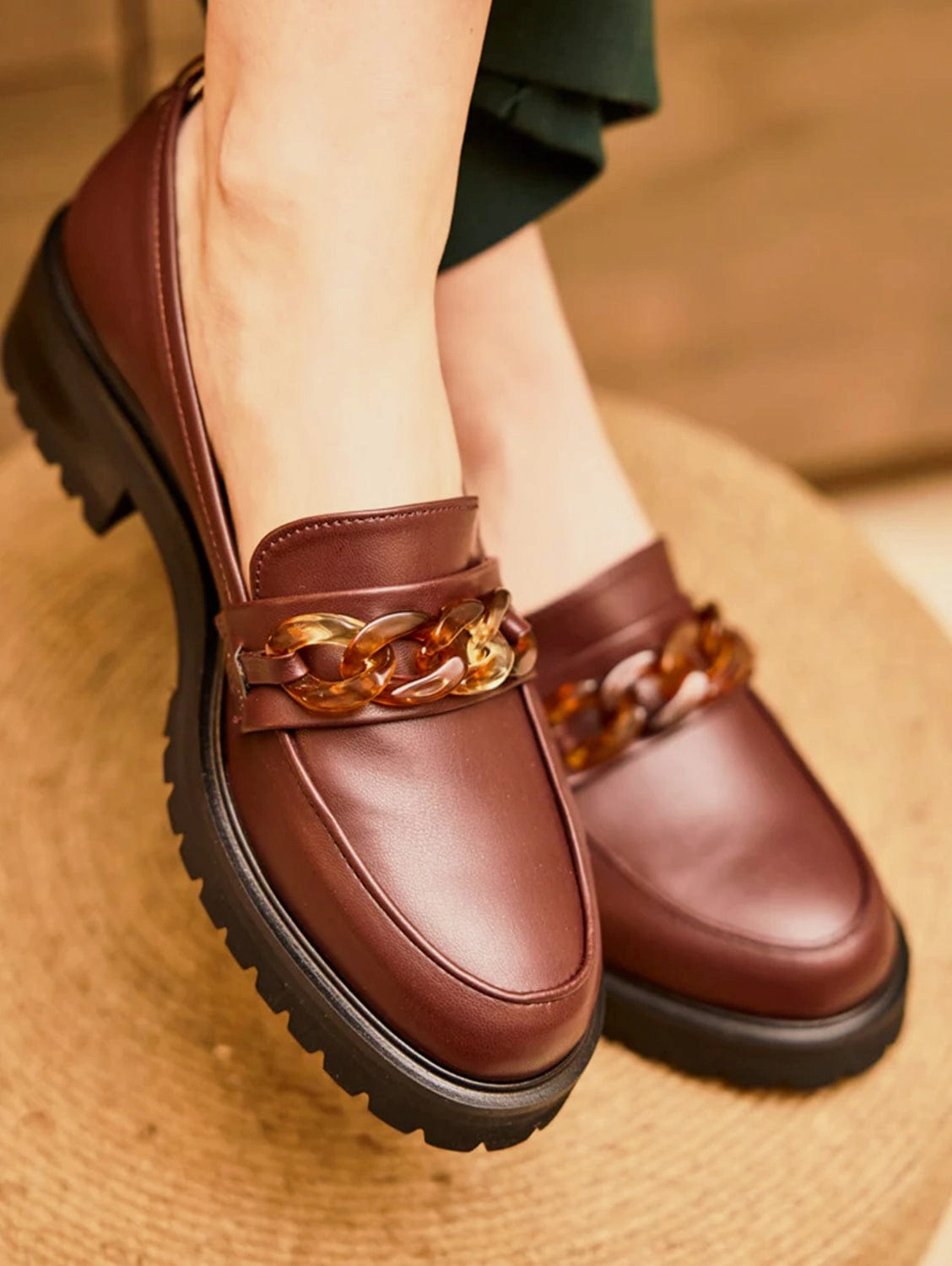Sherlock Vegan Grain Leather Loafers | Chocolate