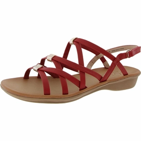 Sierra Womens Strappy Faux Leather Wedge Sandals