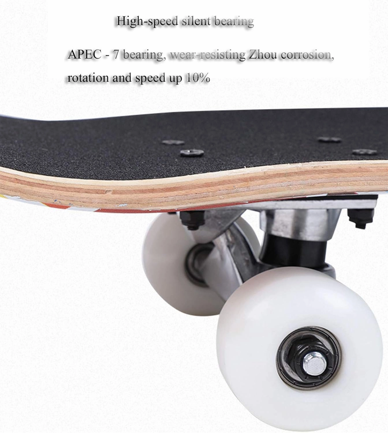 Skateboard 31inch Complete Skateboard 7 Layer Canadian Maple Deck Double Kick Concave Standard Skateboard Cruiser for Kids and Beginners A_79x29.5cm