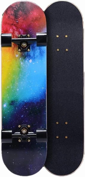 Skateboard 7 Layers Decks 31"x8" Complete Skateboards Maple Wood Longboards for Teens Adults Beginners Girls Boys Kids (Color : B)