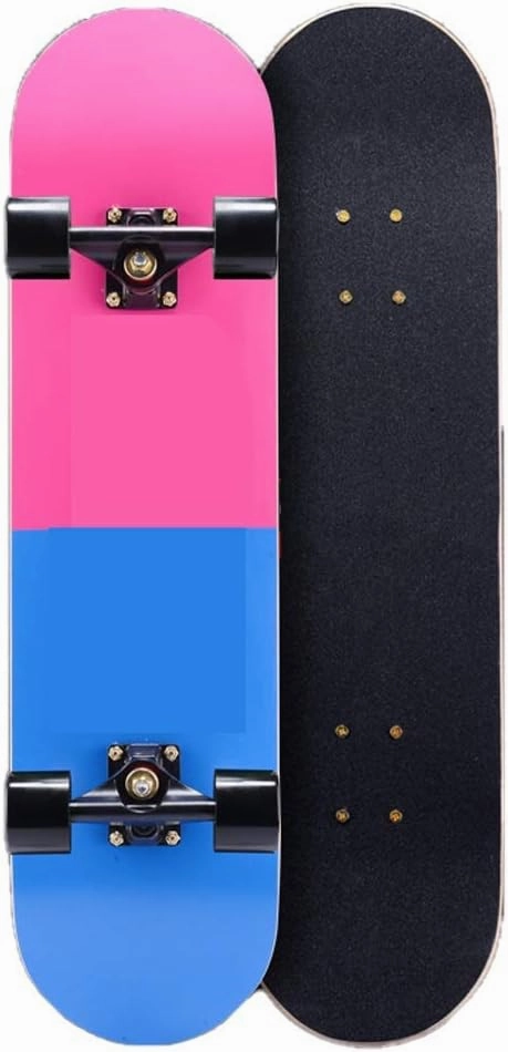 Skateboard 7 Layers Decks 31"x8" Complete Skateboards Maple Wood Longboards for Teens Adults Beginners Girls Boys Kids (Color : E)