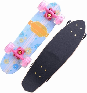 Skateboard Small Fish Board Beginner Adult Boys and Girls Skateboard with Colorful Flashing Wheels Adult Travel Four-Wheeled Scooter, Complete 22 Inch Cruiser Skateboard (Color : D-Flash Wheel)