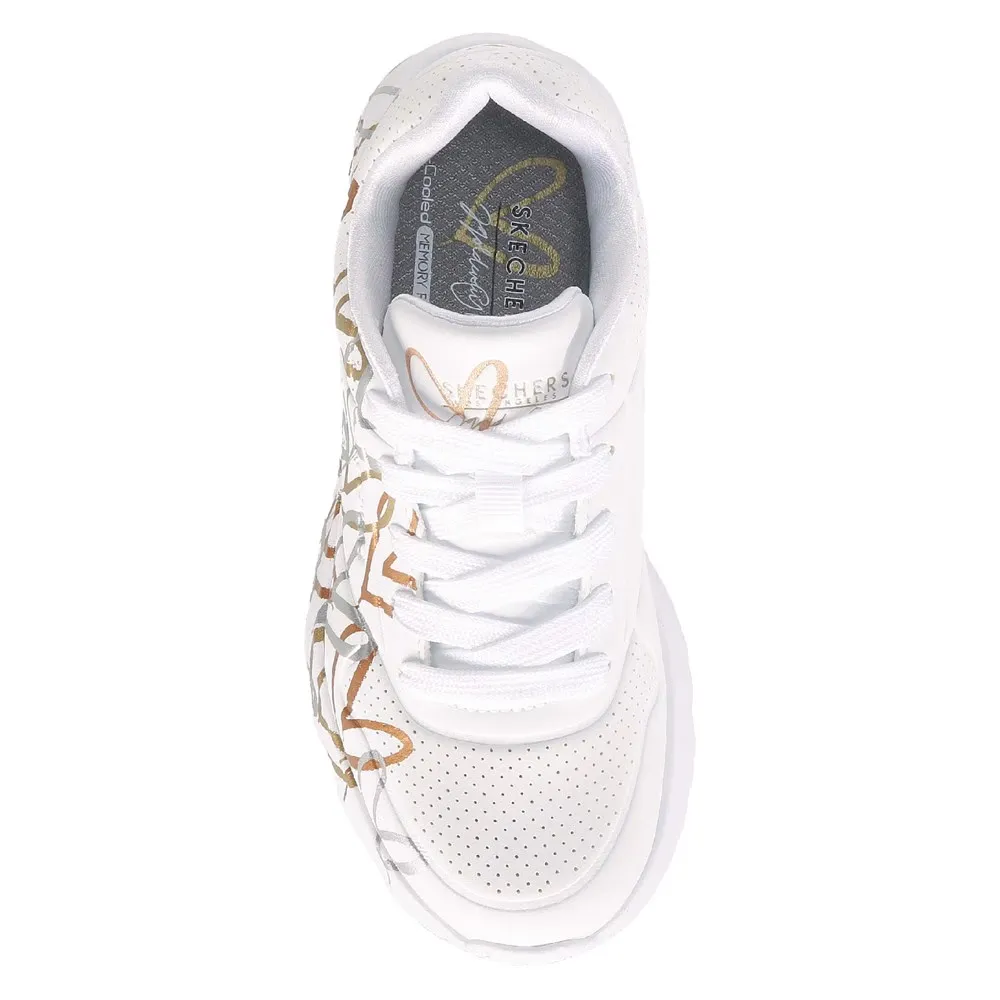 Skechers X Jgoldcrown Uno Lite 314067L-WTGD Sneaker Kid 12.5 White Casual ZPO534 (White,12.5)