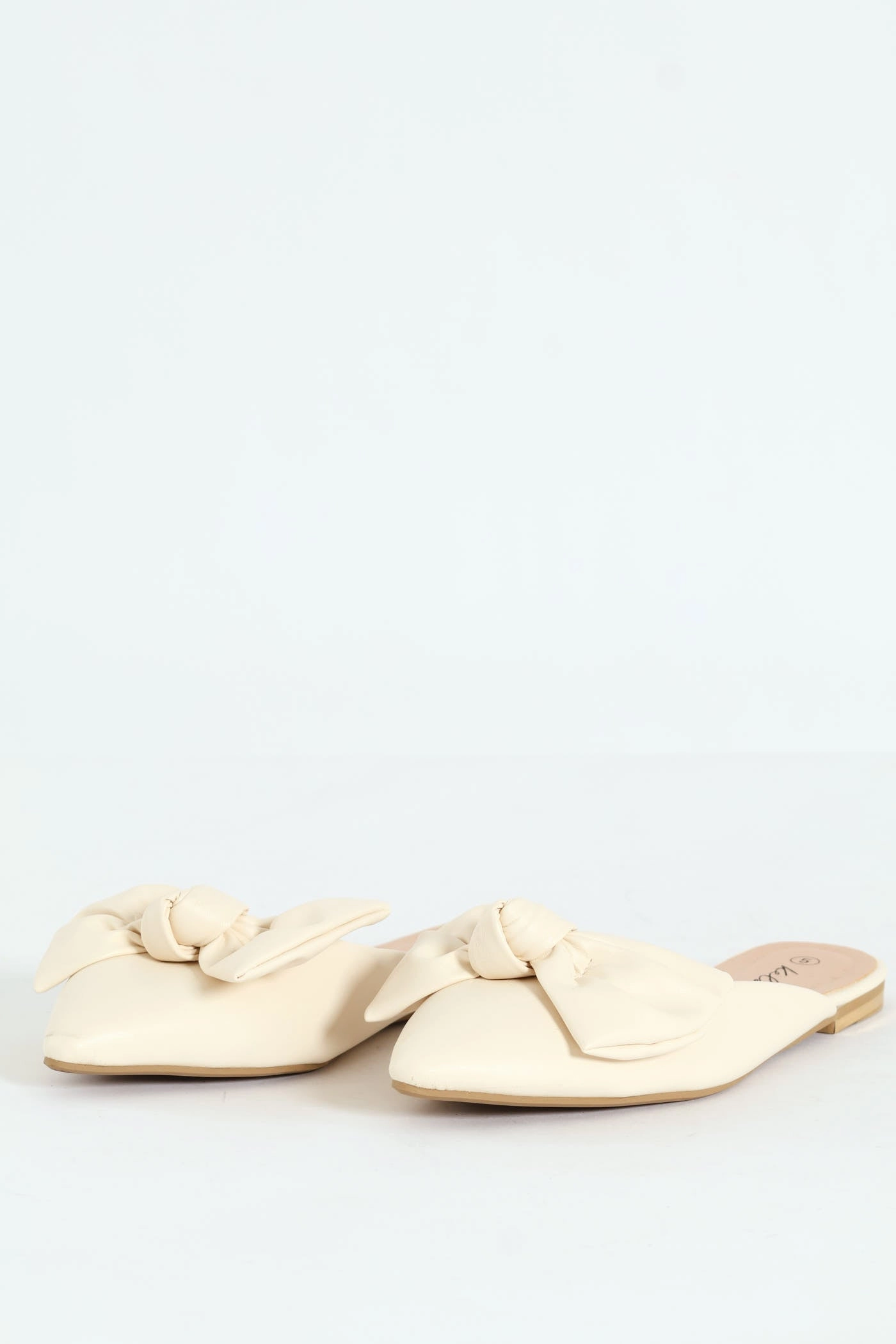 Soft Big Bow Push In Mule - Stone