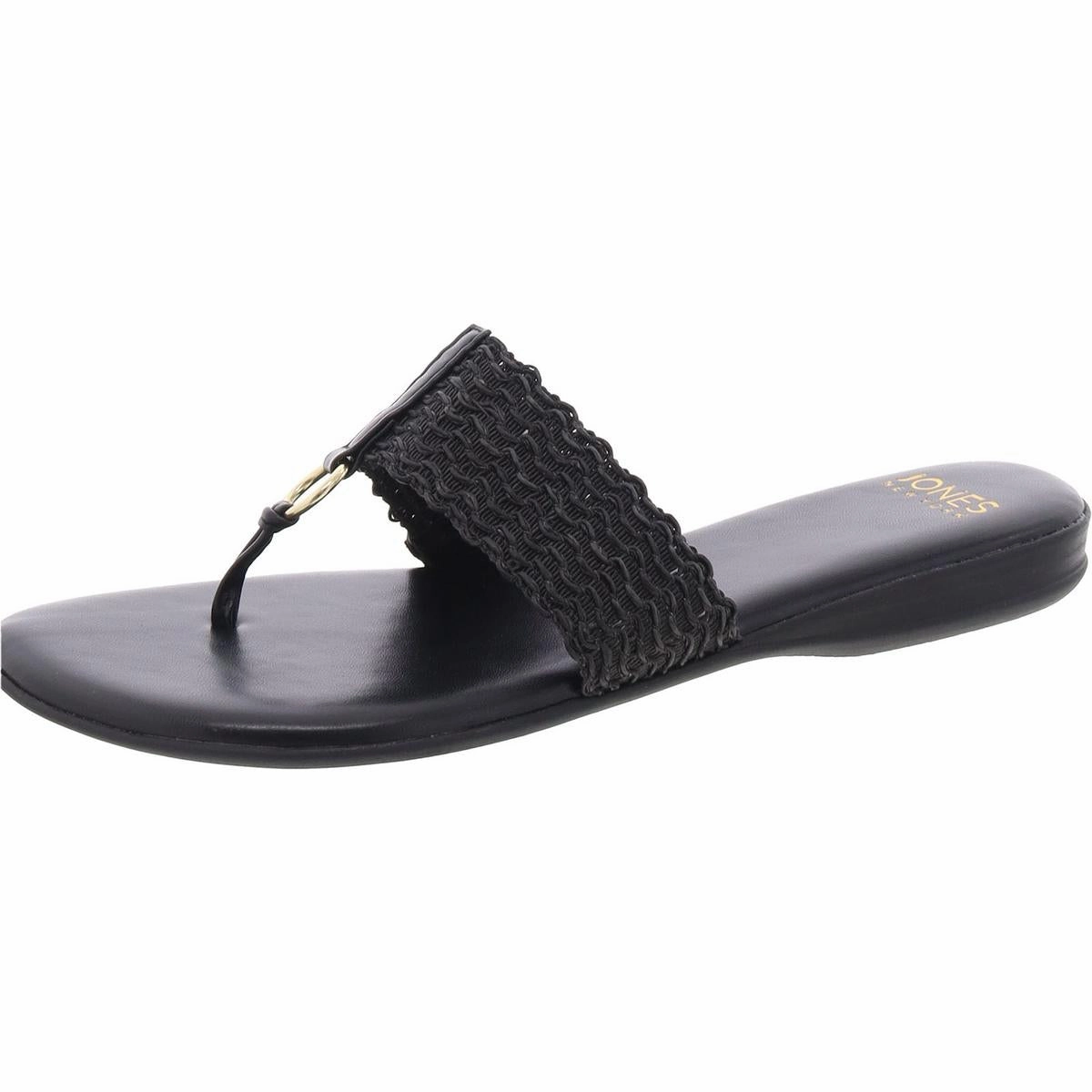 Sonal Woven Womens O-Ring Faux Leather Flip-Flops