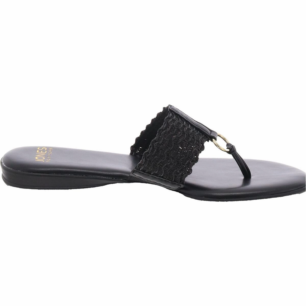 Sonal Woven Womens O-Ring Faux Leather Flip-Flops