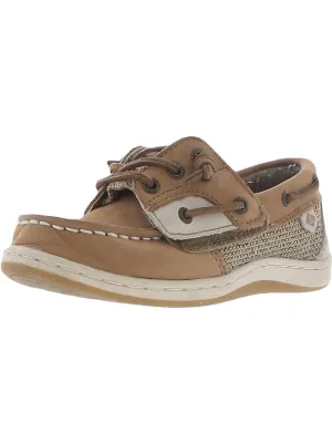 Songfish Jr. Girls Leather Slip On Boat Shoes