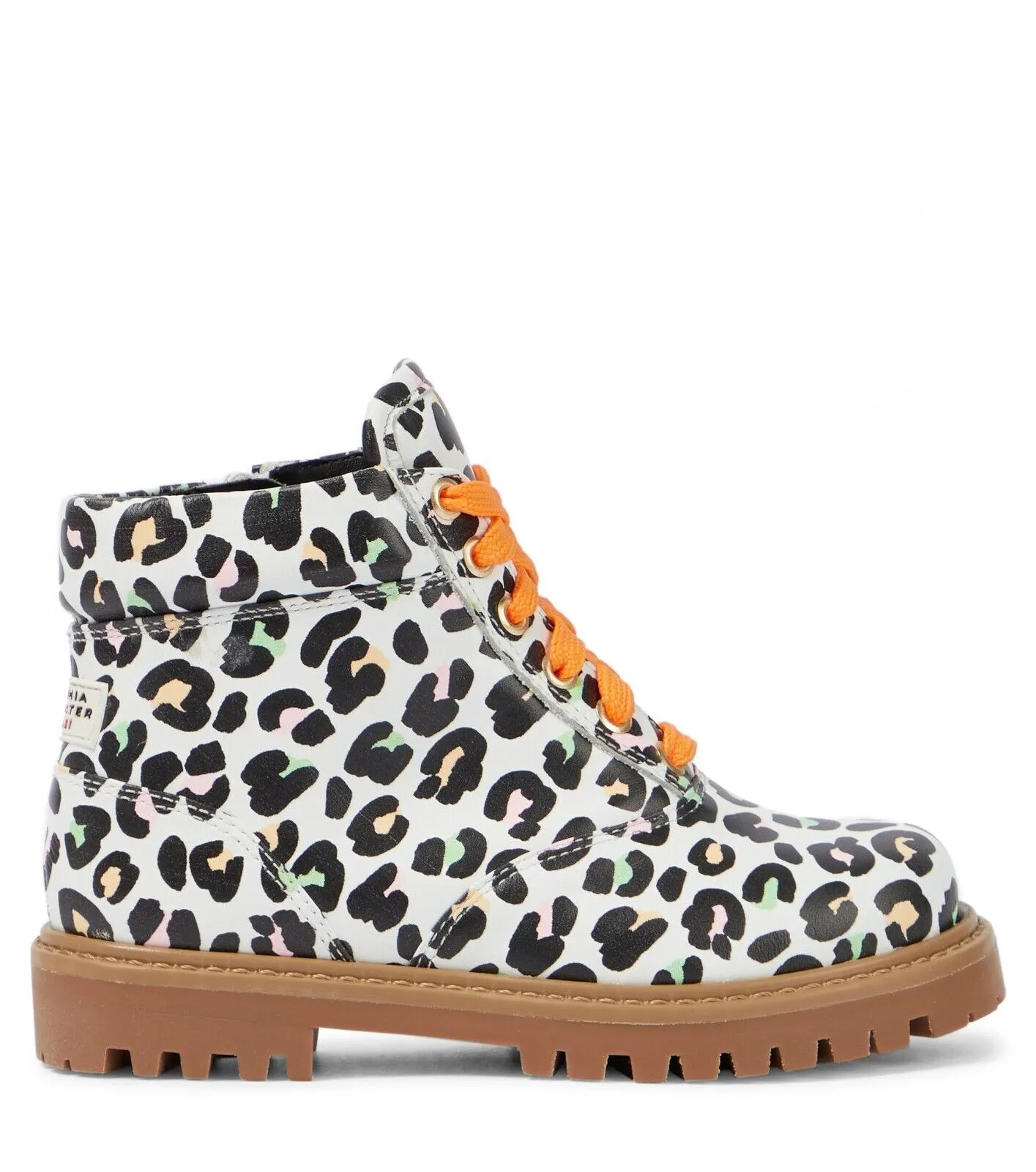 Sophia Webster Tia Combat Boots Girls Kids 13 Multi Leopard Print Leather KHD705