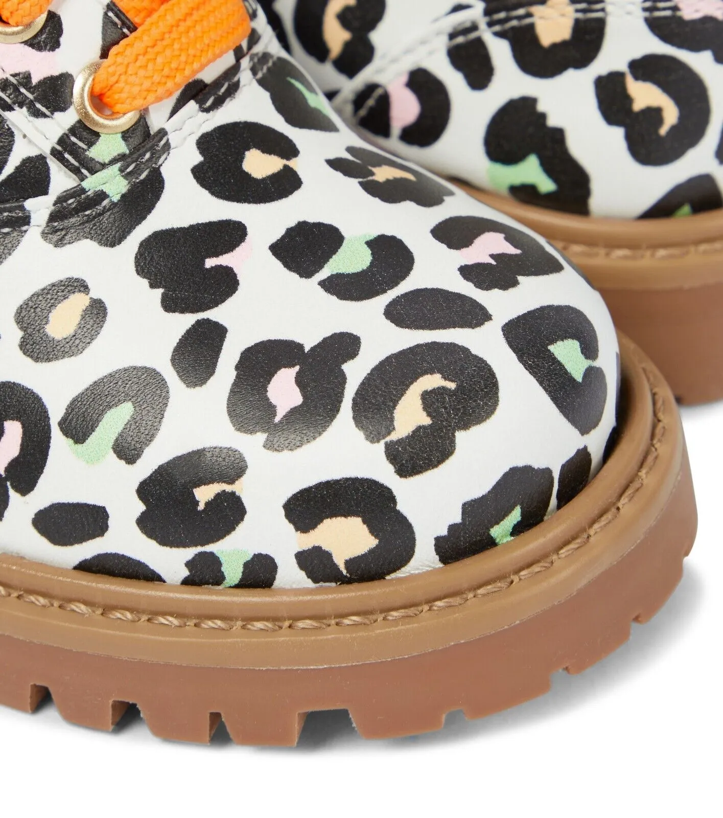 Sophia Webster Tia Combat Boots Girls Kids 13 Multi Leopard Print Leather KHD705