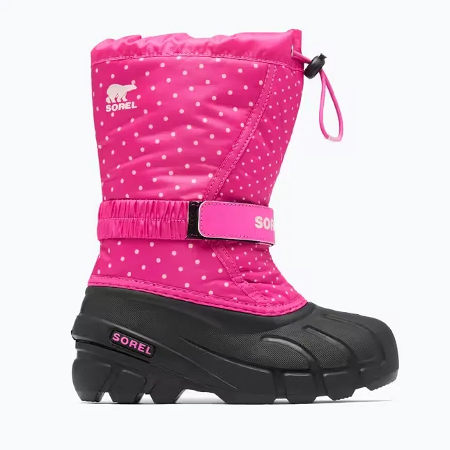 Sorel Flurry Print Kids US 7 Pink Waterproof Insulated Snow Boot NY3503-650