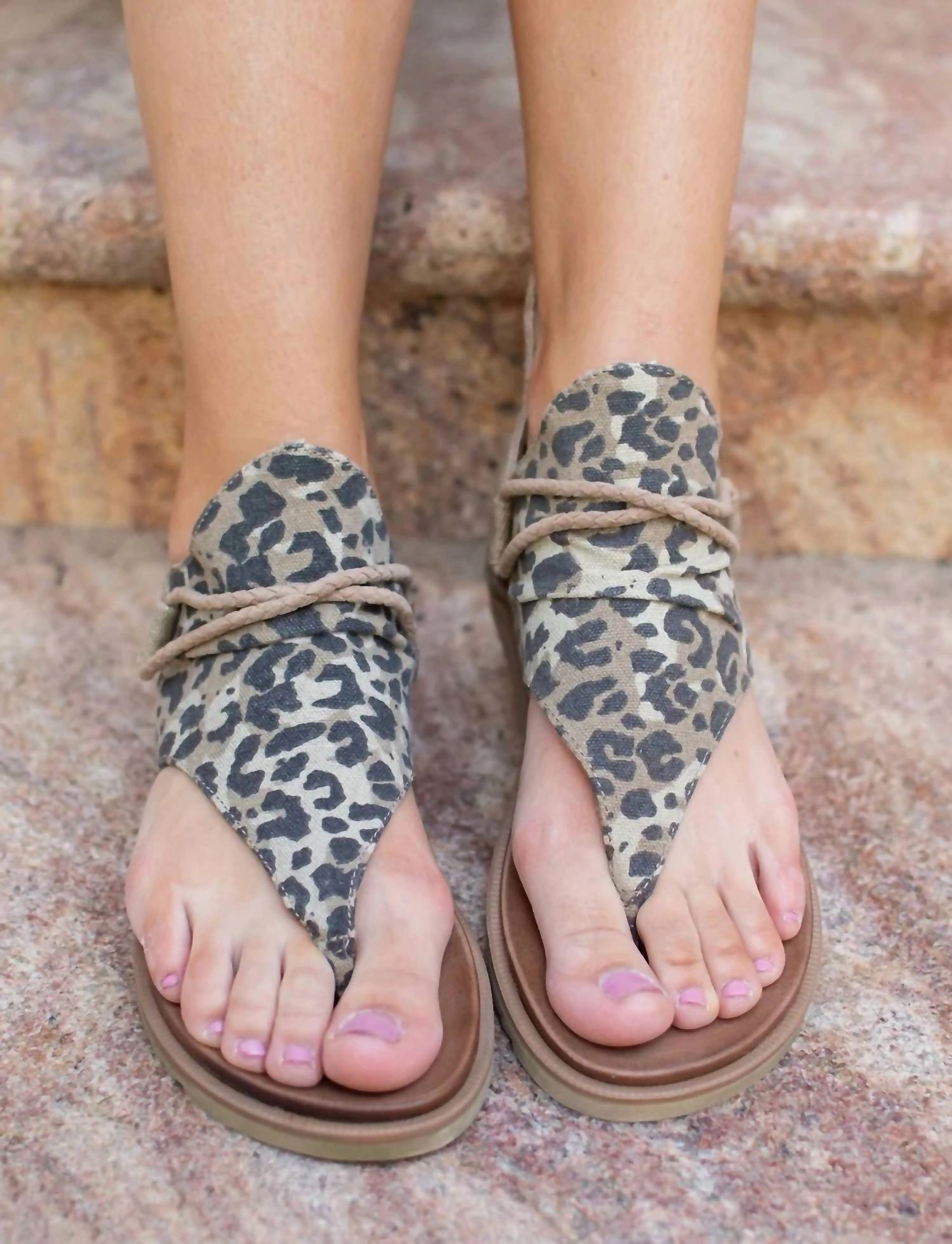 Sparta Sandal In Tan Leopard