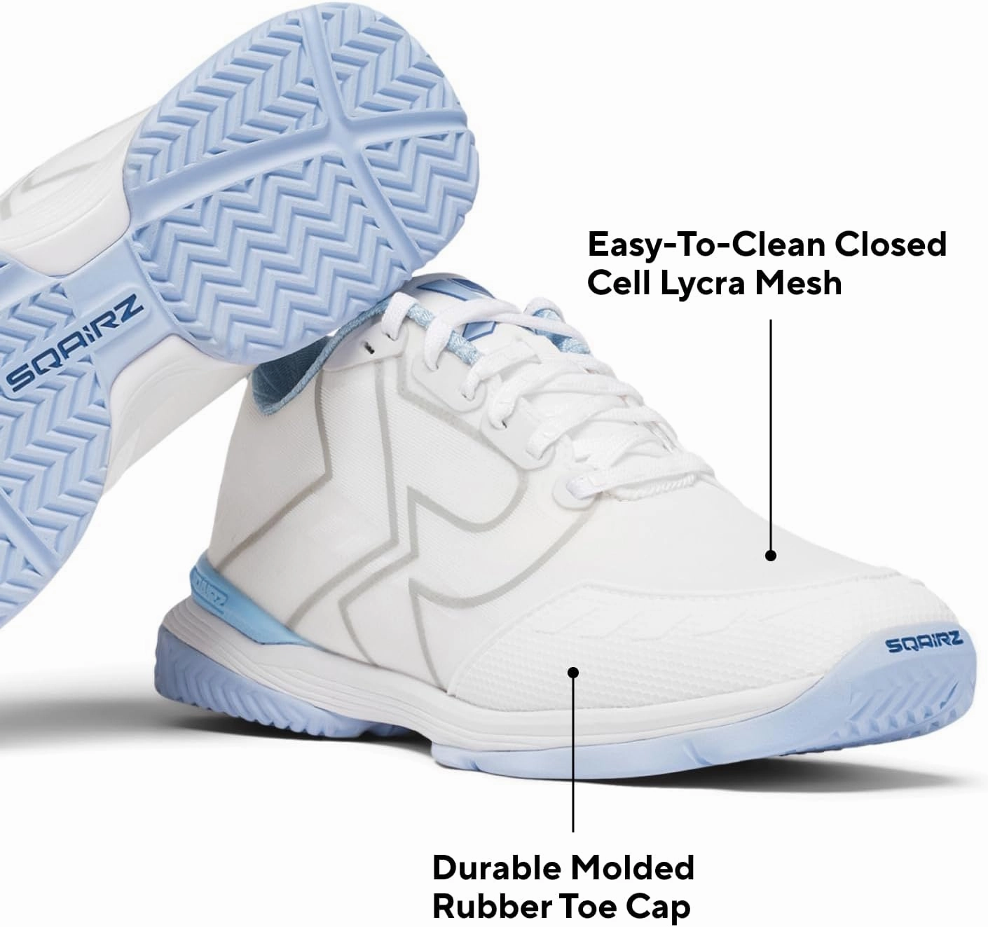 SQAIRZ XRZ Women's Pickleball Shoes, White, Women's Athletic Shoes