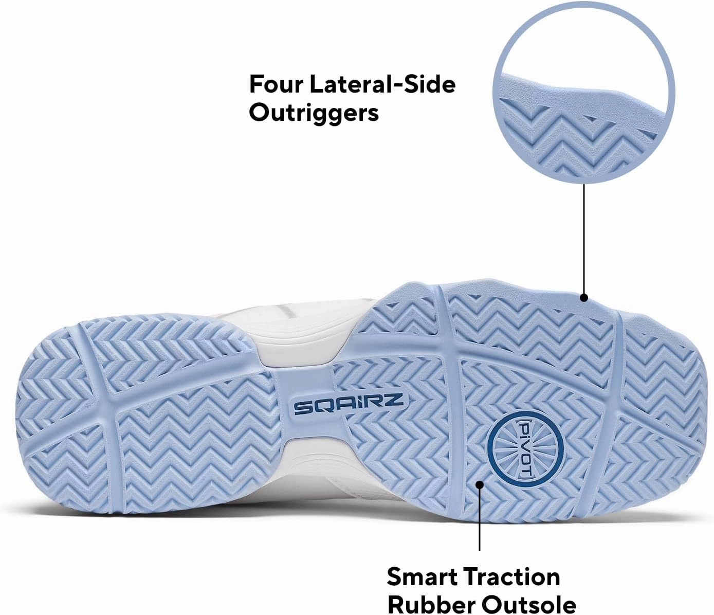 SQAIRZ XRZ Women's Pickleball Shoes, White, Women's Athletic Shoes