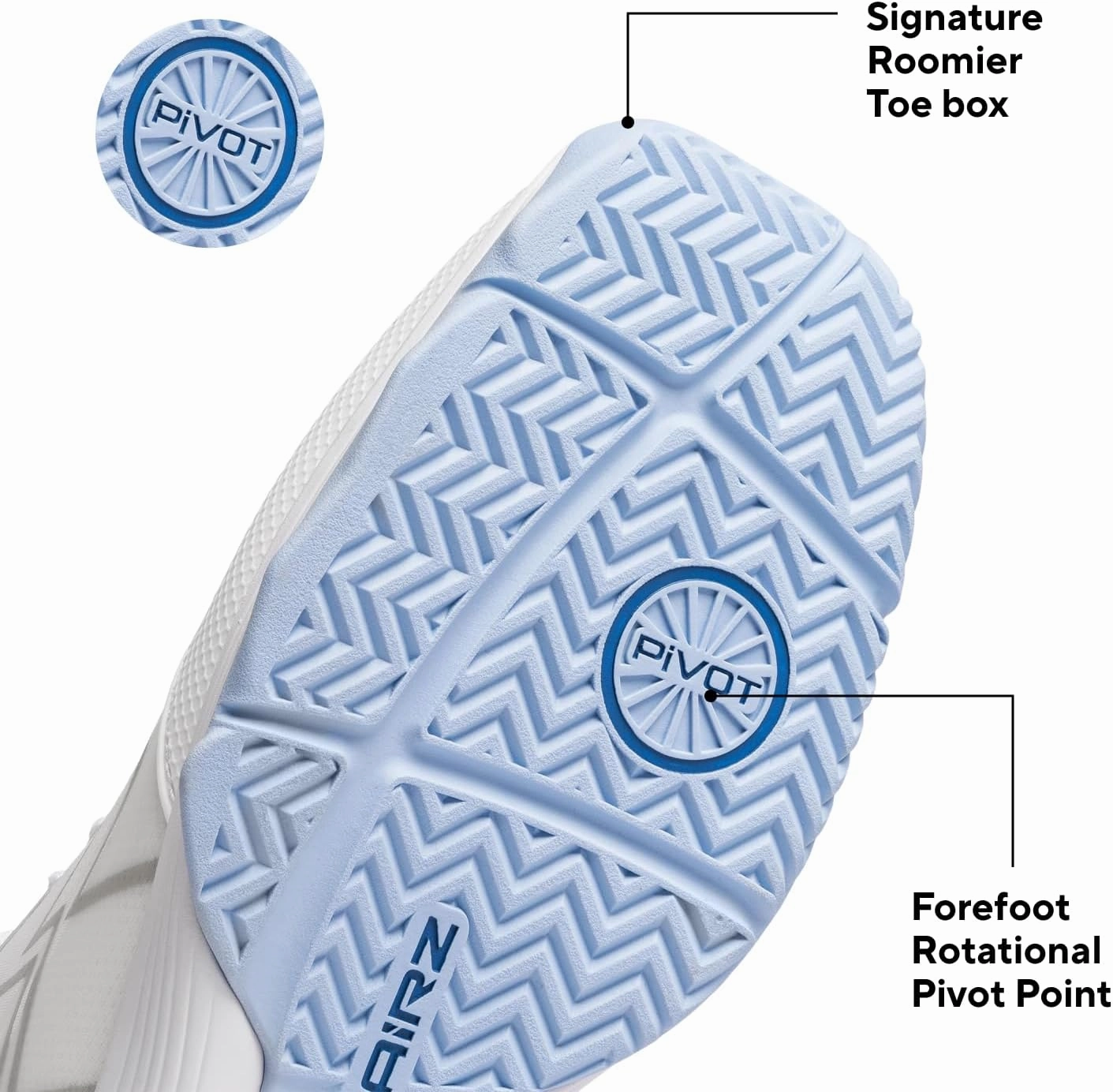 SQAIRZ XRZ Women's Pickleball Shoes, White, Women's Athletic Shoes