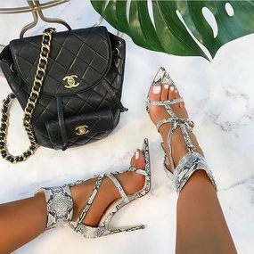 Stacey Snake Heels