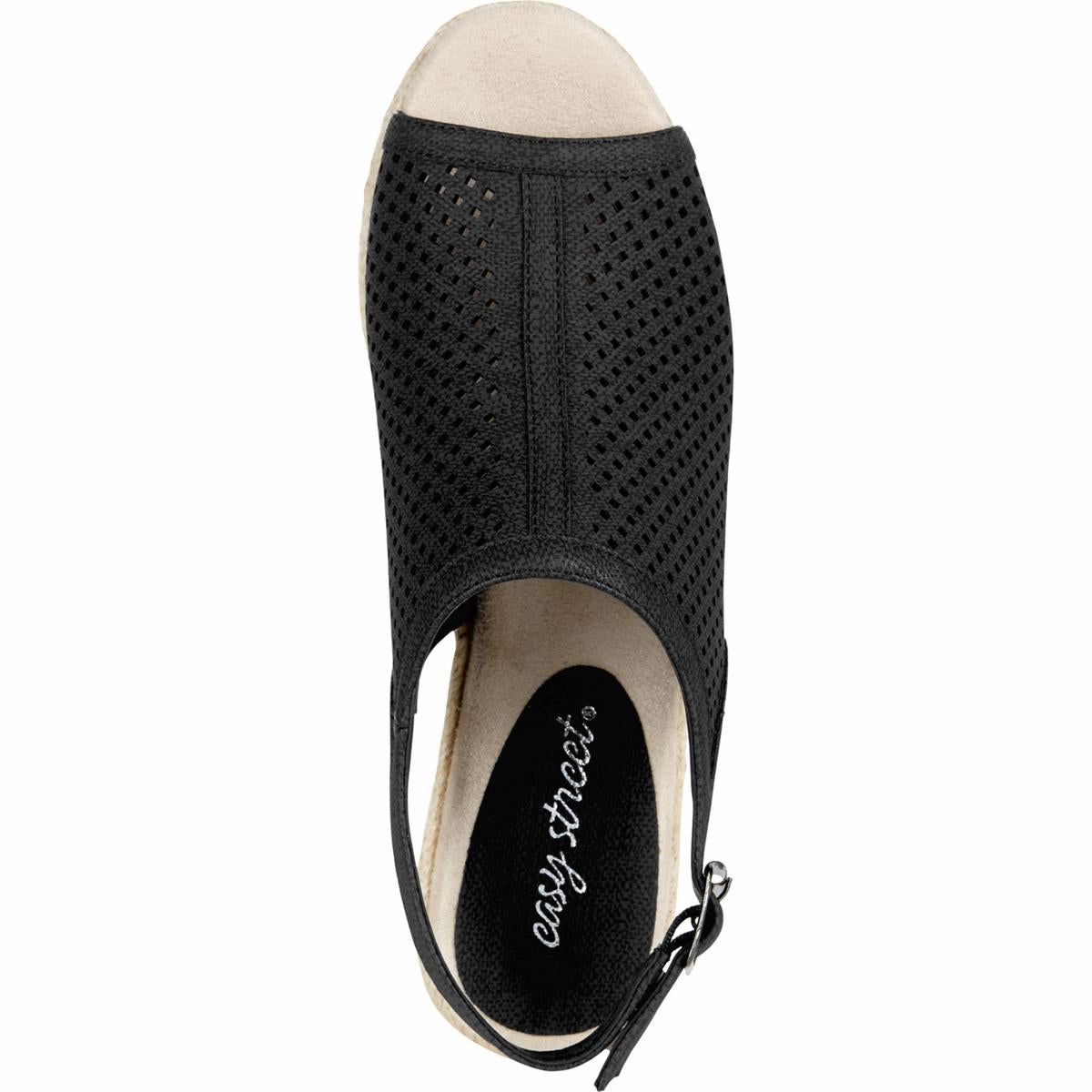 Stacy Womens Perforated Espadrille Wedge Sandals