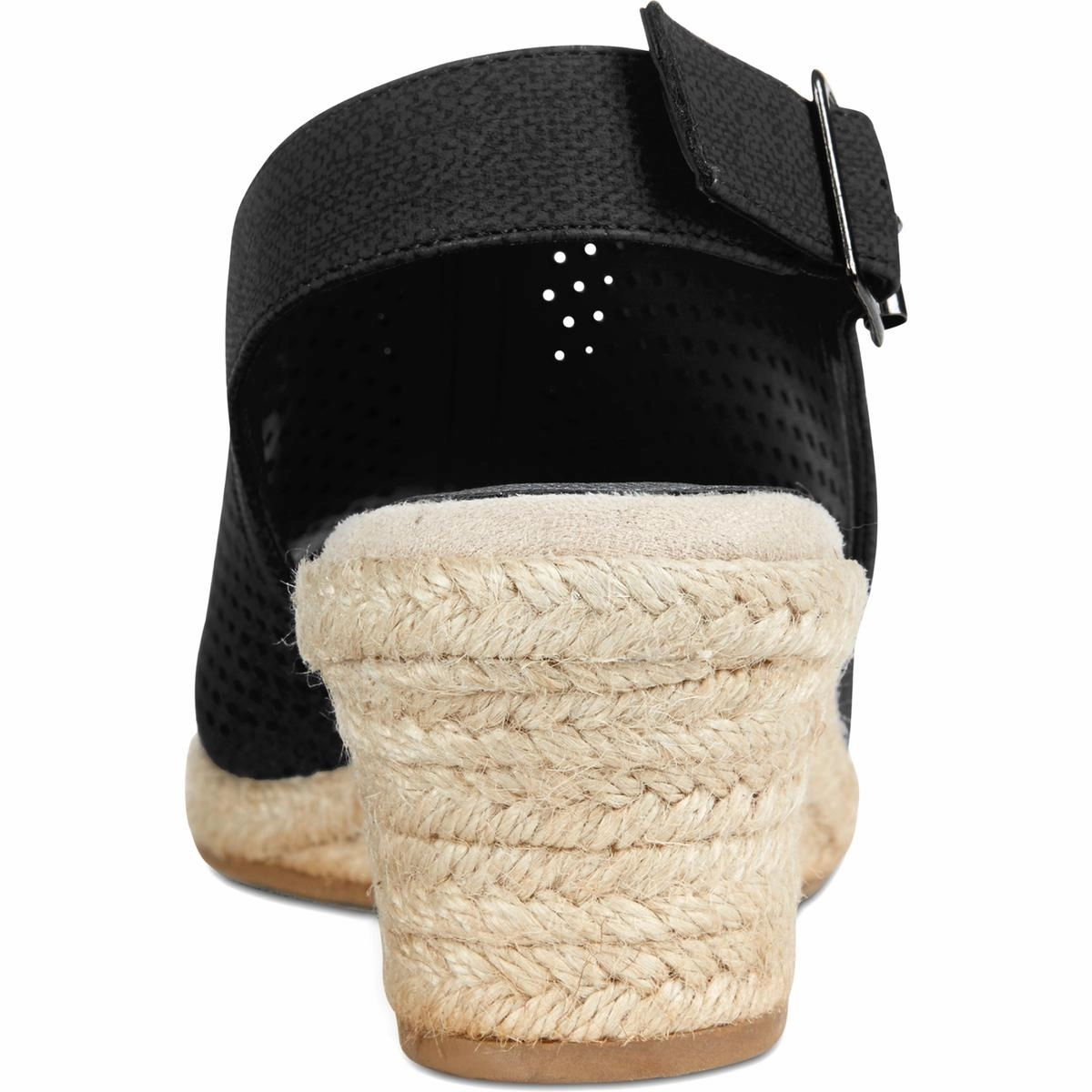 Stacy Womens Perforated Espadrille Wedge Sandals