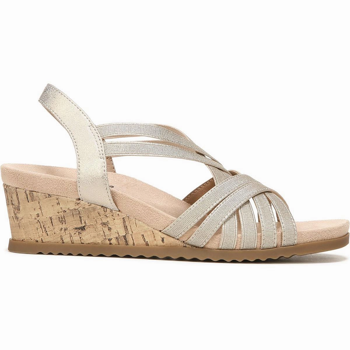 Stellar Womens Strappy Cork Wedge Sandals