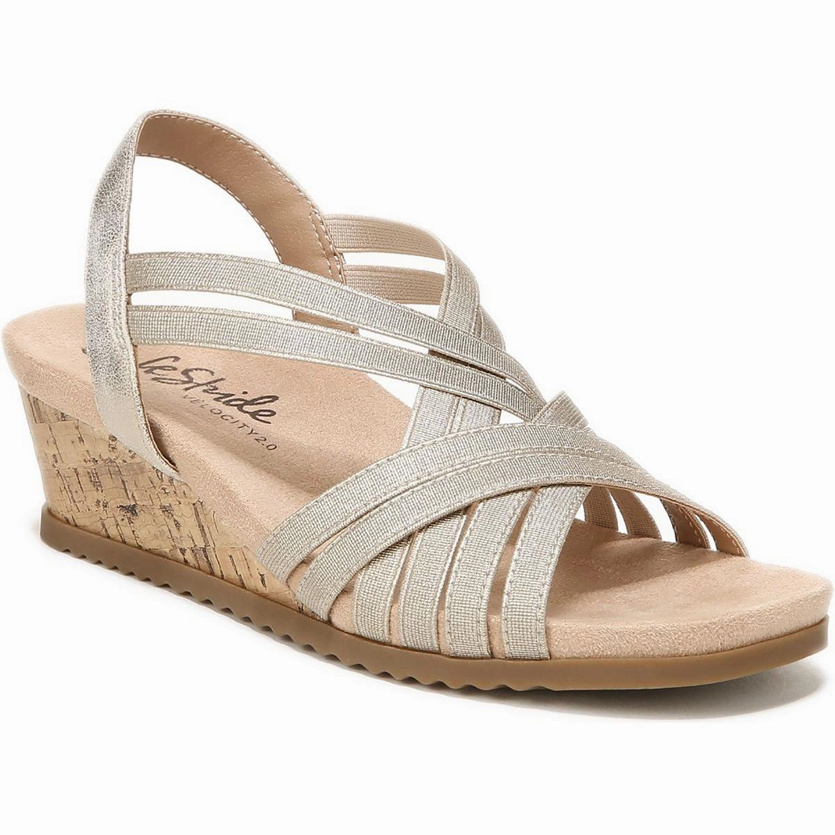 Stellar Womens Strappy Cork Wedge Sandals