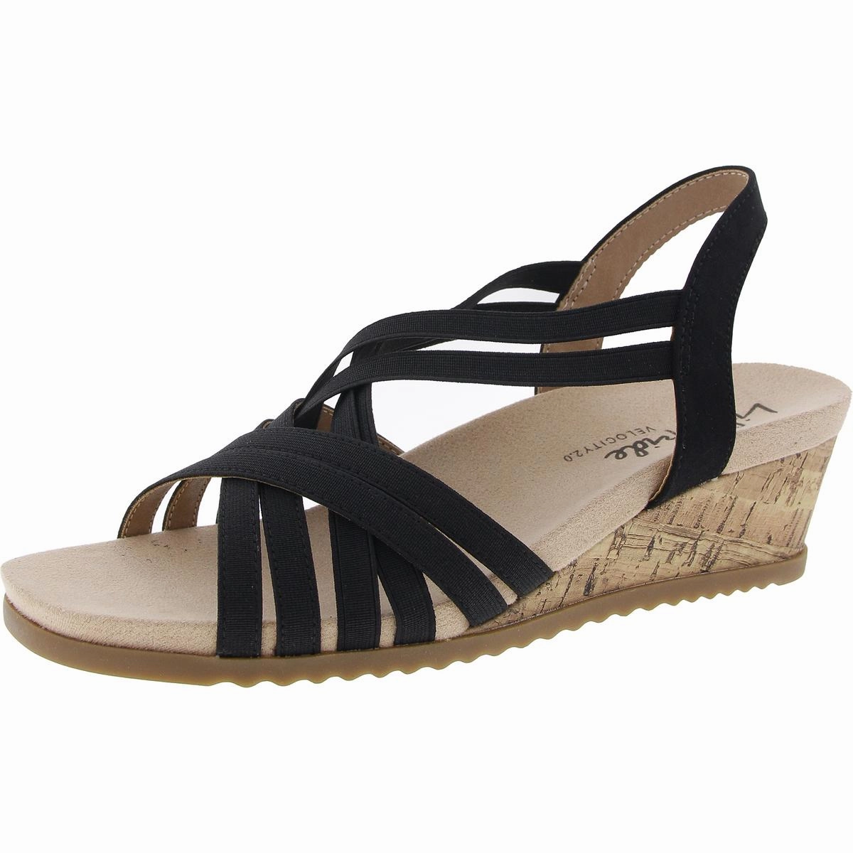 Stellar Womens Strappy Cork Wedge Sandals