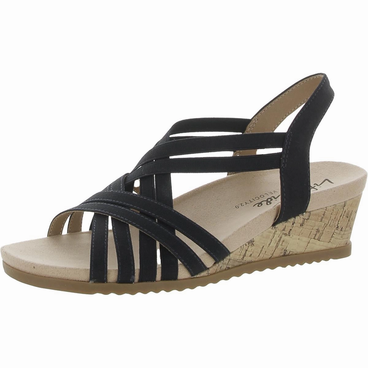 Stellar Womens Strappy Cork Wedge Sandals