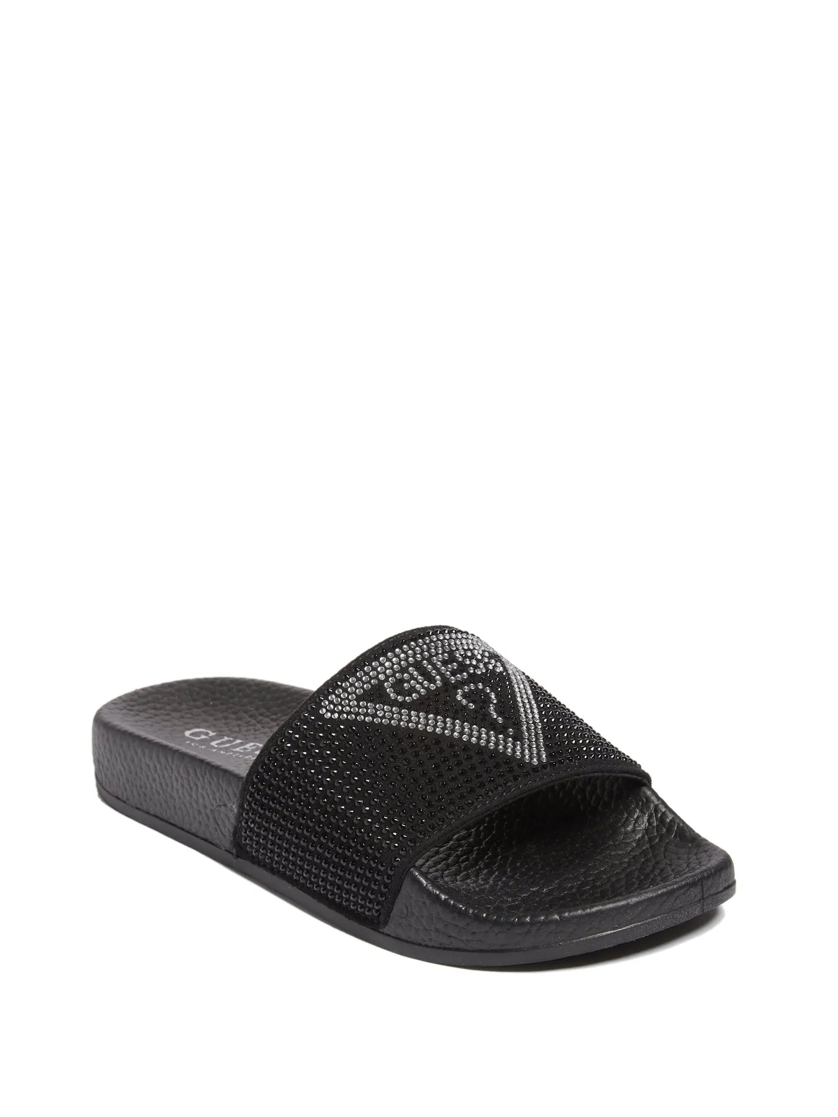 Sugar Rhinestone Logo Slide Sandals