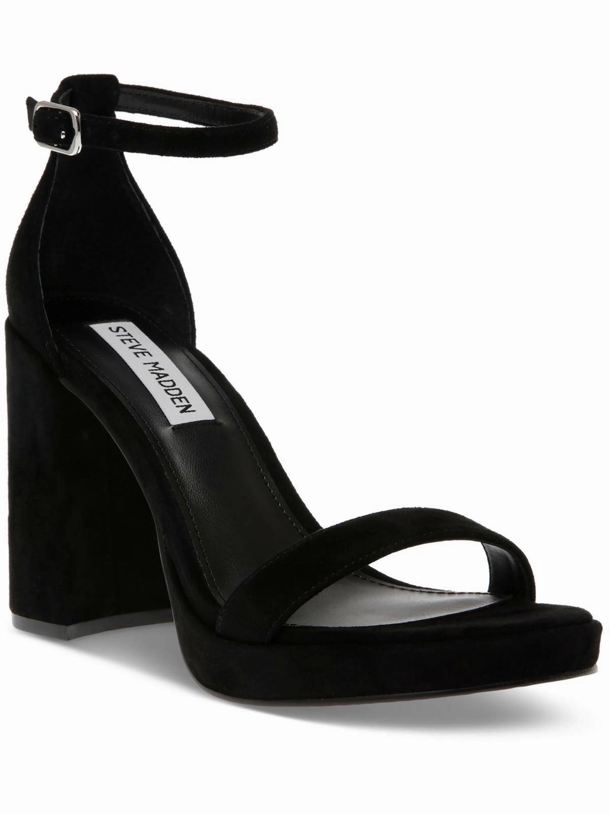Susan Womens Solid Ankle Strap Heels